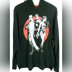 ***DC Comics Justice League Black Graphic Hoodie Size Large